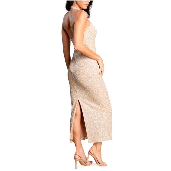 Dress the Population Cream Halter Dress - Picture 4 of 12